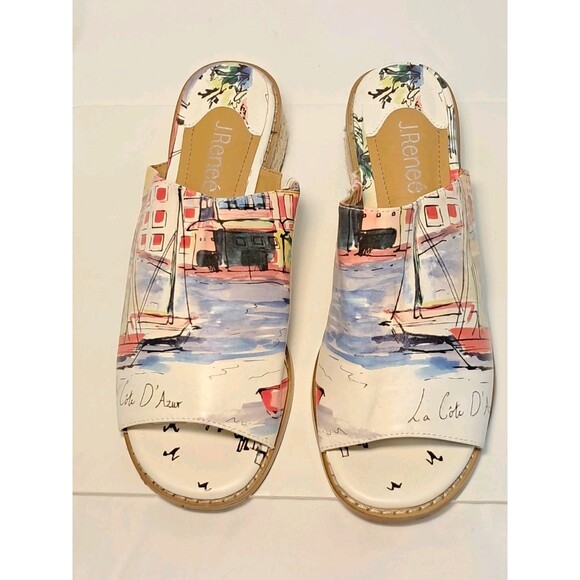 NEW J.Renee Cassio Slide Sandal Artistic Cote D'Azur Espadrille 1.5" Heel Size 8 - Picture 2 of 8